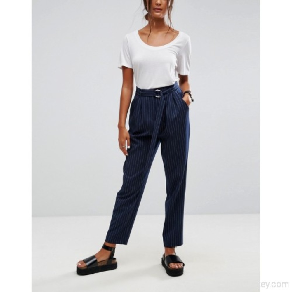 ASOS Linen Tie Waist Trousers